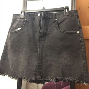 Wild Fable Black Jean mini skirt distressed